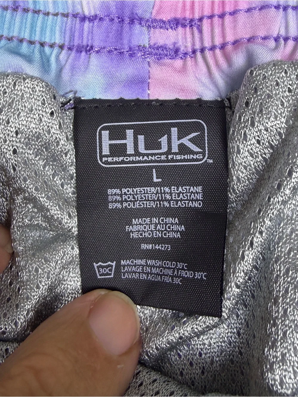Huk Swim Trunks Men’s Large in Pink, Purple & Teal Tie-Dye Lined Beach Pool